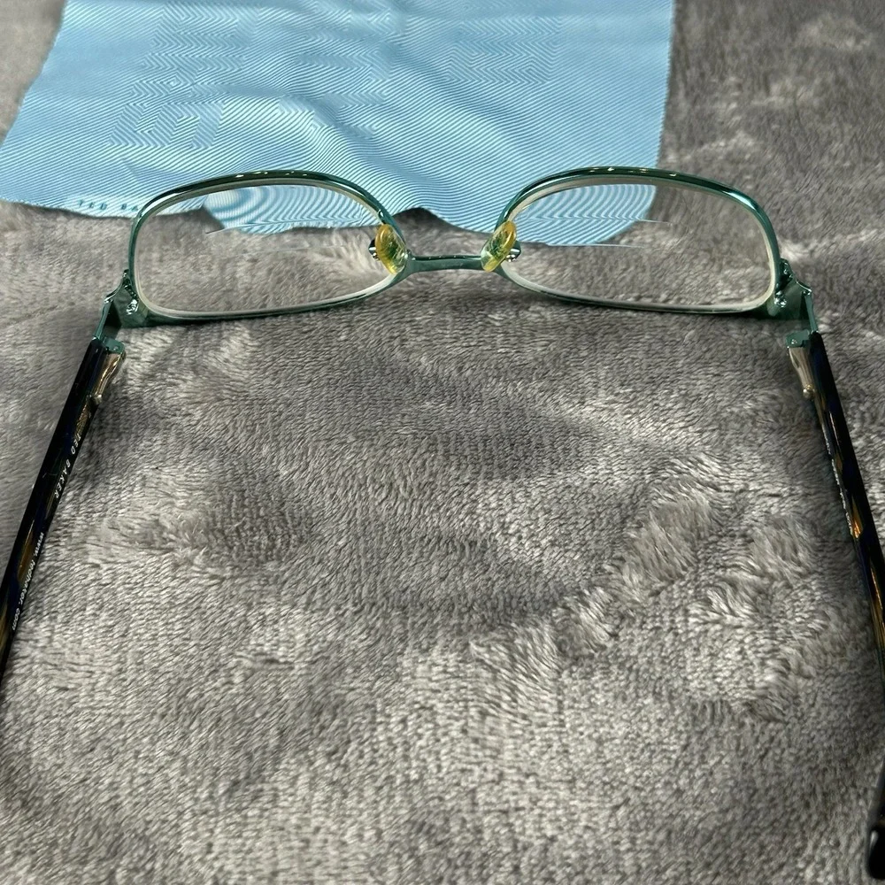 Ted Baker Brow Line Glasses Frames Only B237 Black W Blue 49-16 130mm With Case